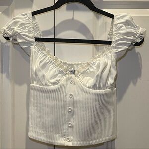 With Jean White Remi Top Sz XXS NWT